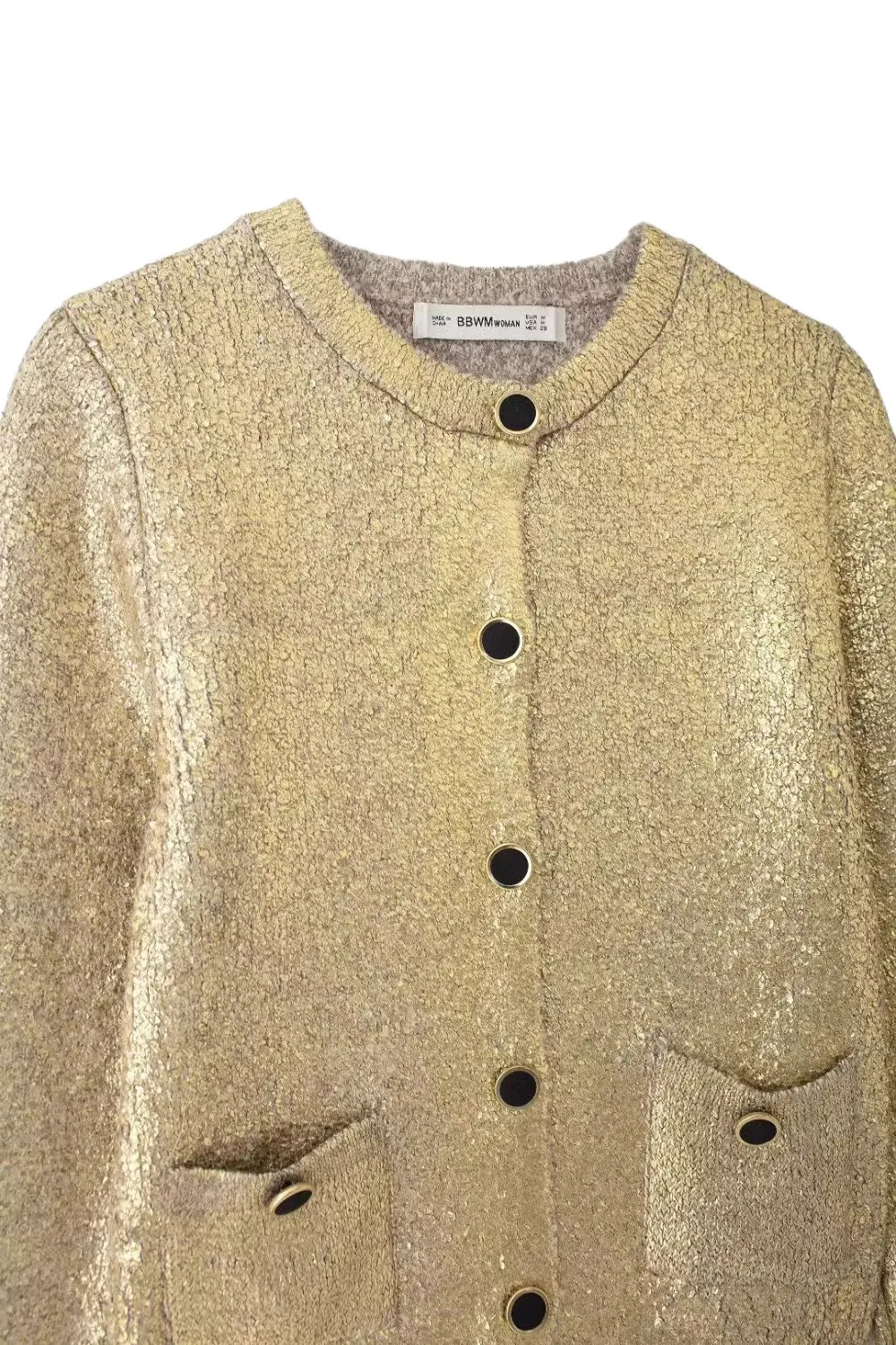 'Ed' Metal Foil Knit Outerwear