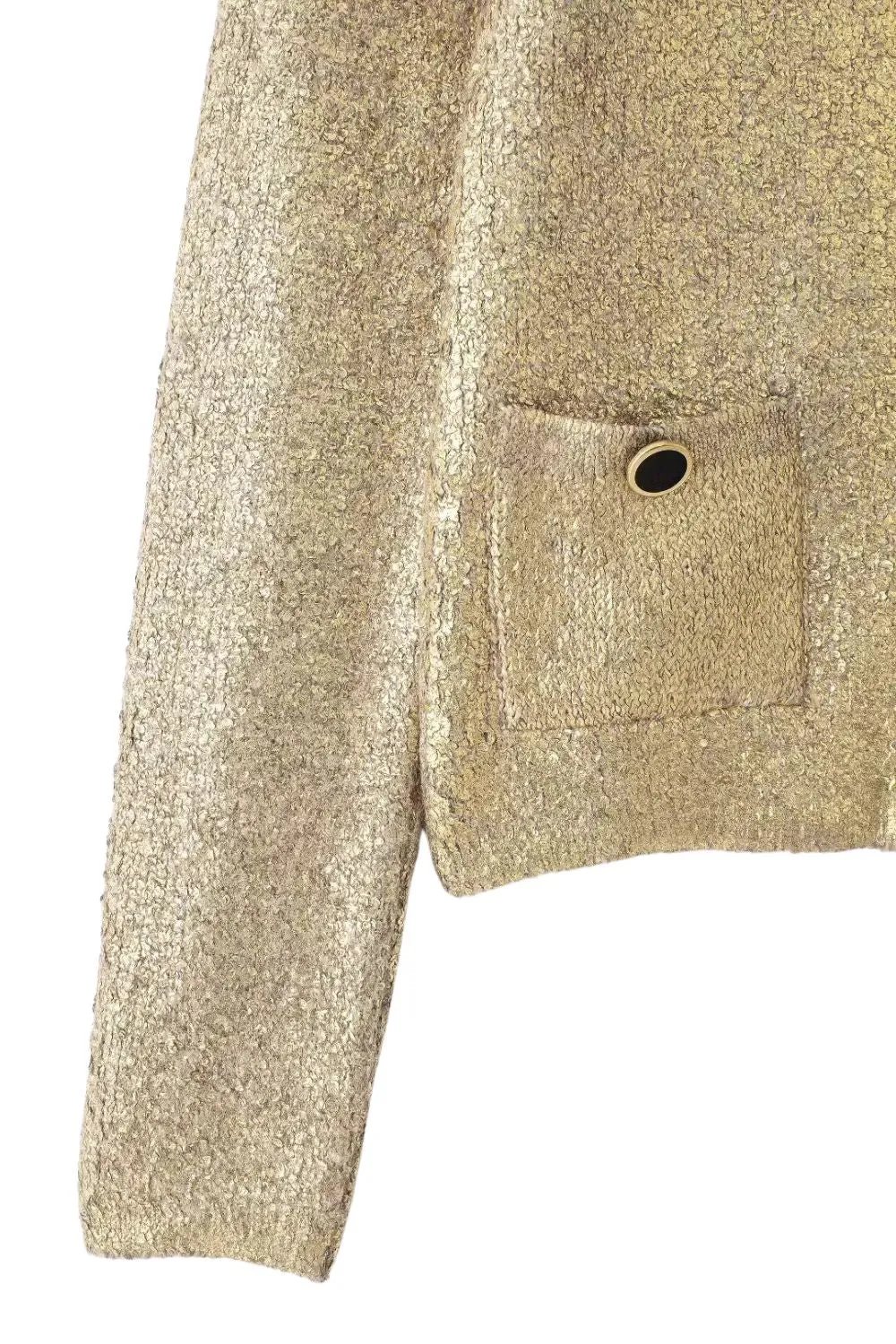 'Ed' Metal Foil Knit Outerwear