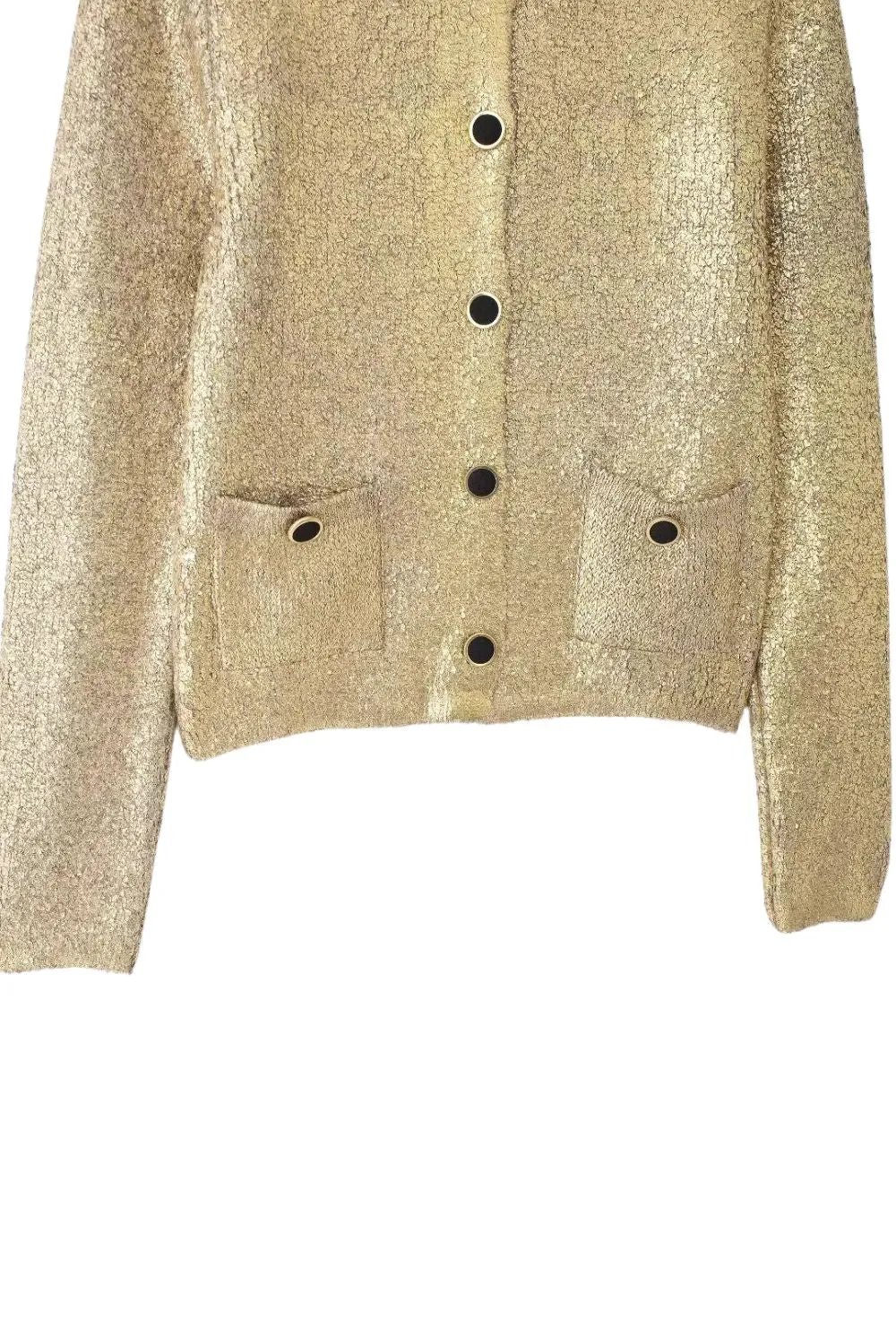 'Ed' Metal Foil Knit Outerwear