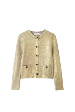 'Ed' Metal Foil Knit Outerwear